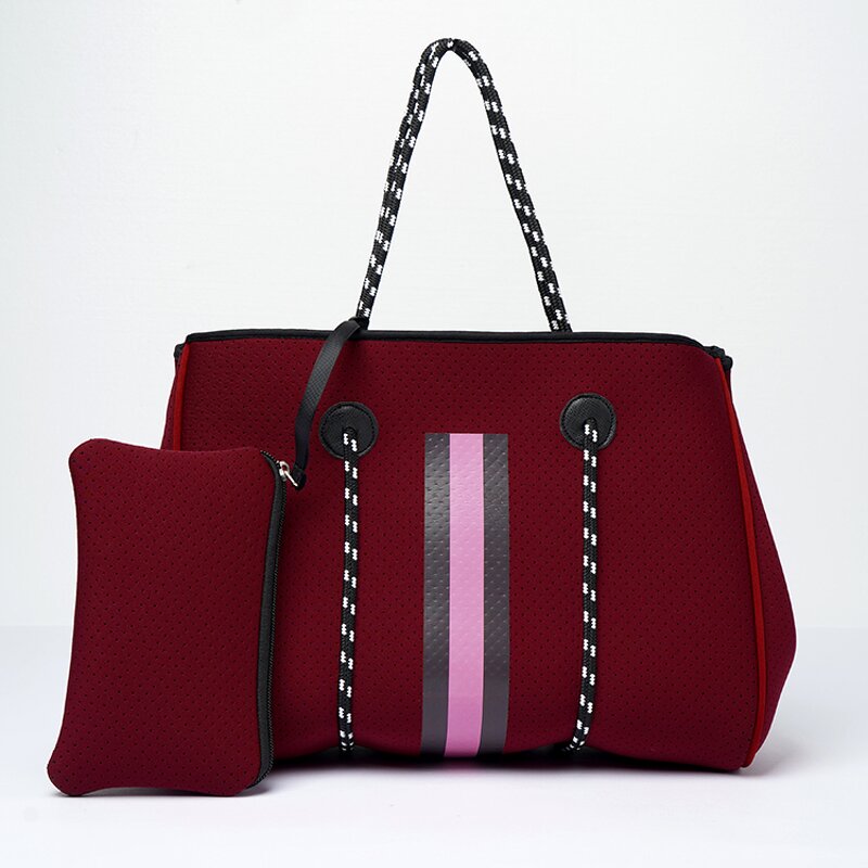 Women's Crossbody Beach Bag Manufacturer - Custom Low MoQ Luxury Perforated Large Neoprene Shoulder Tote