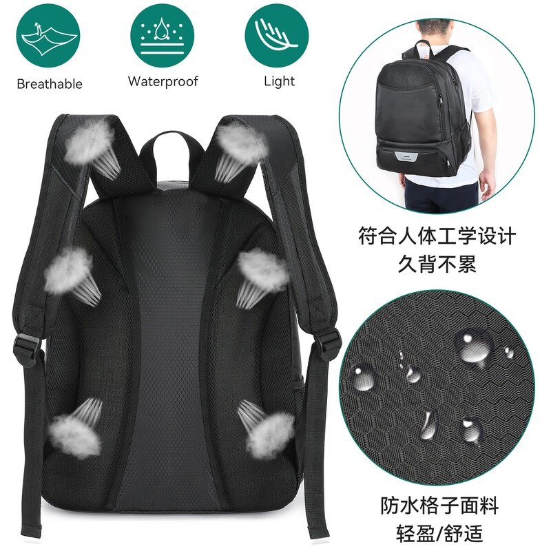 Volleyball Football Backpack Manufacturer - Custom with Ball & Shoe Compartment Mesh Black Basketball Soccer Sports