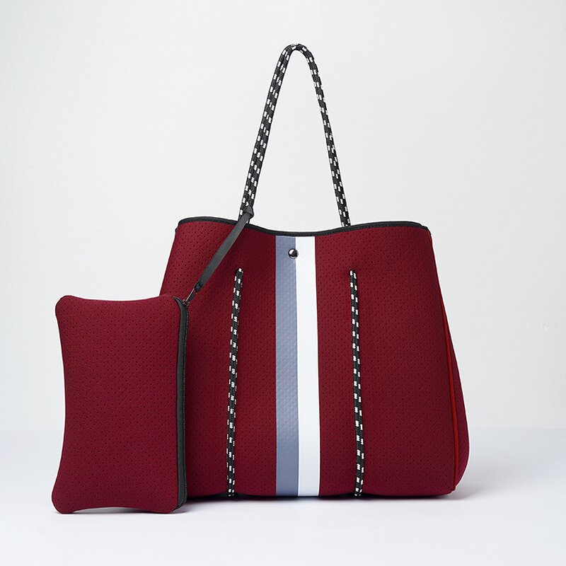 Ladies Perforated Neoprene Tote Bag Manufacturer - In Stock Summer Large Shoulder Beach for Women