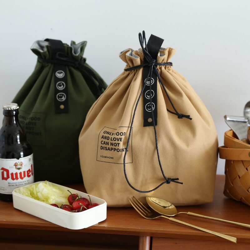 Cotton Canvas Lunch Bag Manufacturer - Wholesale Hot Sale New Fashion Simple Picnic Drawstring