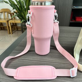 Neoprene Water Bottle Pouch Manufacturer - 40 Oz Adventure Quencher Tumbler Cup Bag with Zipper