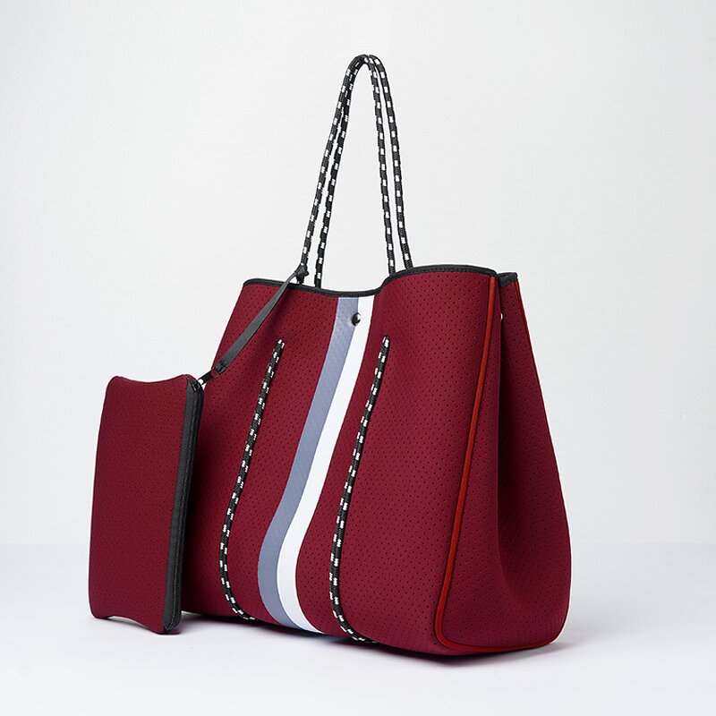 Ladies Perforated Neoprene Tote Bag Manufacturer - In Stock Summer Large Shoulder Beach for Women