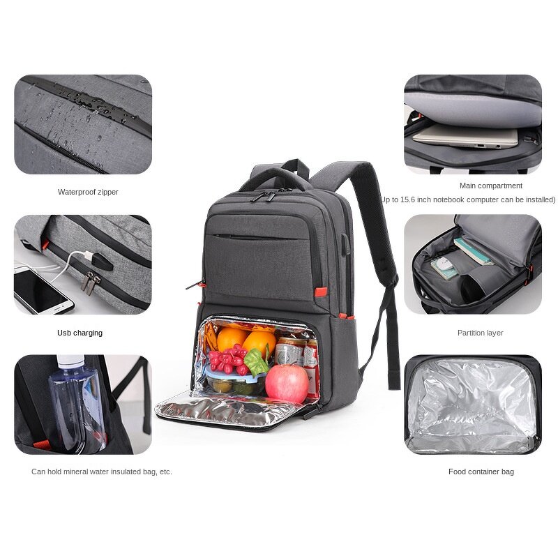 Insulated Lunch Backpack Manufacturer - Hot Selling College Work 15.6 Inch Laptop Bookbag Custom Beach Travel Camping Reusable Cooler