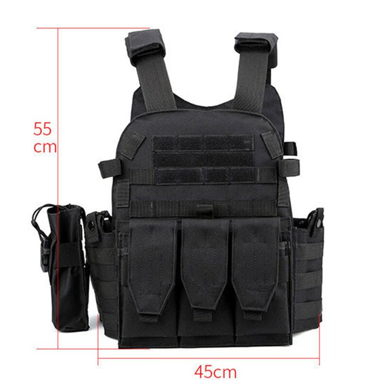 Custom Tactical Security Vest Manufacturer - Black With Molle System Equipment Plate Carrier