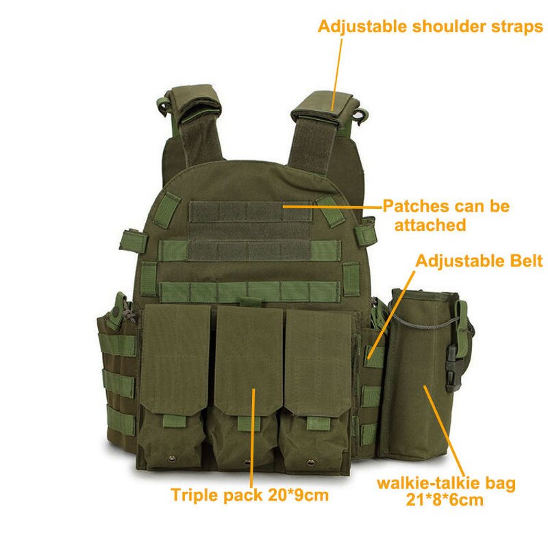 Custom Tactical Security Vest Manufacturer - Black With Molle System Equipment Plate Carrier
