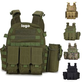 Custom Tactical Security Vest Manufacturer - Black With Molle System Equipment Plate Carrier