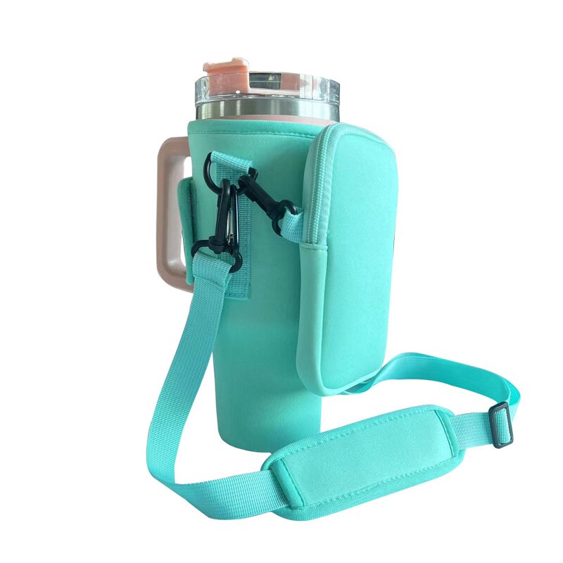 Neoprene Water Bottle Bag Manufacturer - 30 Oz Cup with Adjustable Shoulder Strap Tumbler Carrier Holder for Insulated Coffee Mugs