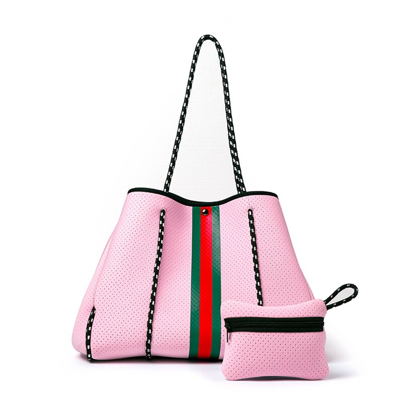 Ladies Perforated Neoprene Tote Bag Manufacturer - In Stock Summer Large Shoulder Beach for Women