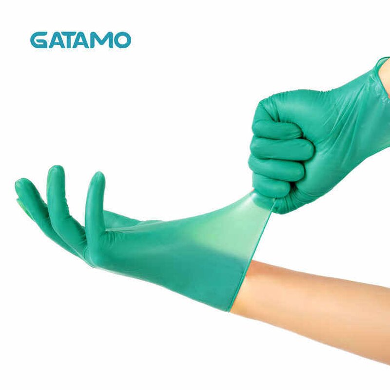 Disposable Nitrile Gloves Manufacturer - Synthetic Food Grade Green Protective Powder Free Box
