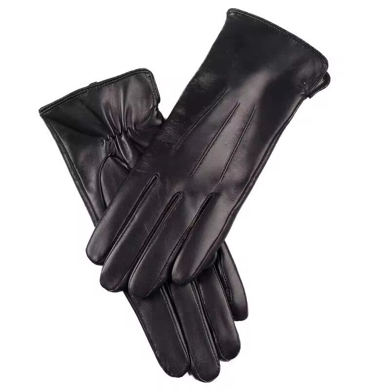 Leather Gloves Manufacturer - Black Women Winter Driving Wool Lining Genuine Lambskin for Ladies