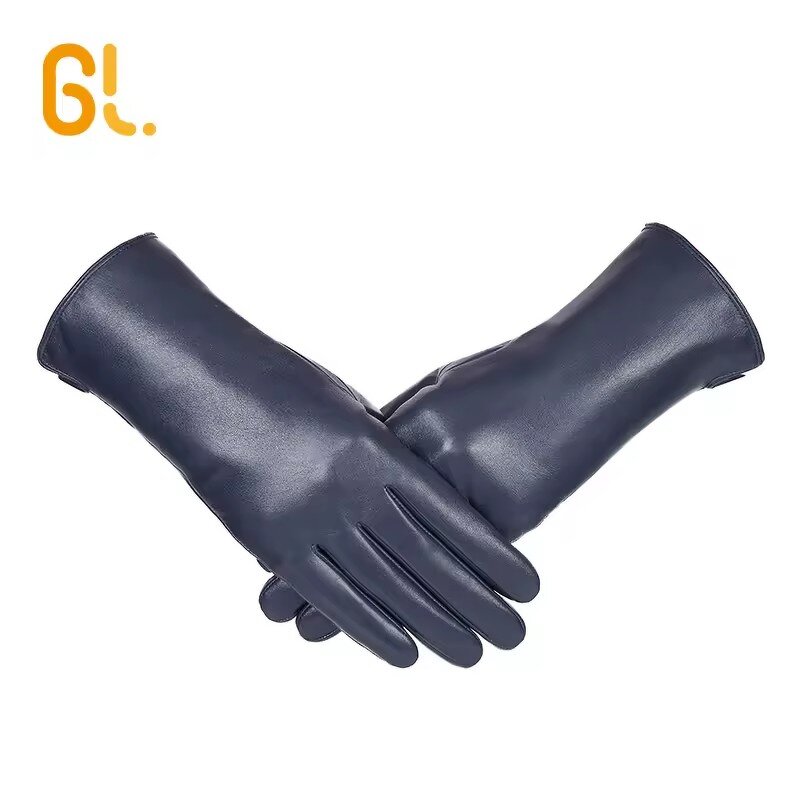 Leather Gloves Manufacturer - Women's Black Winter Ladies Sheepskin Warm Lambskin for Girls