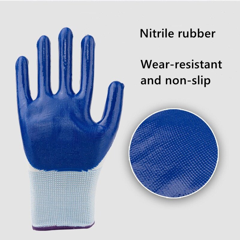 Safety Work Gloves Manufacturer - Blue Nitrile Coated Oil-proof Smooth Finished
