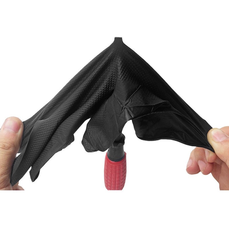 Disposable Nitrile Gloves Manufacturer - 8mil Industrial Black Mechanical Heavy Duty Powder Free Diamond Texture Work