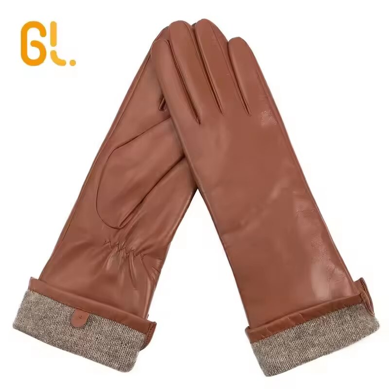 Leather Gloves Manufacturer - Luxury Women's Winter Genuine Sheepskin Warm Fashion