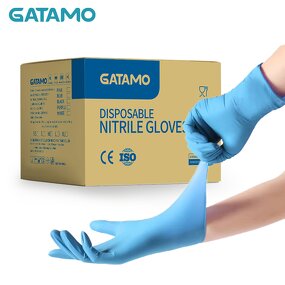 Disposable Nitrile Examination Gloves Manufacturer - Custom logo Blue CE 6 Mil Powder Free for Medical Use