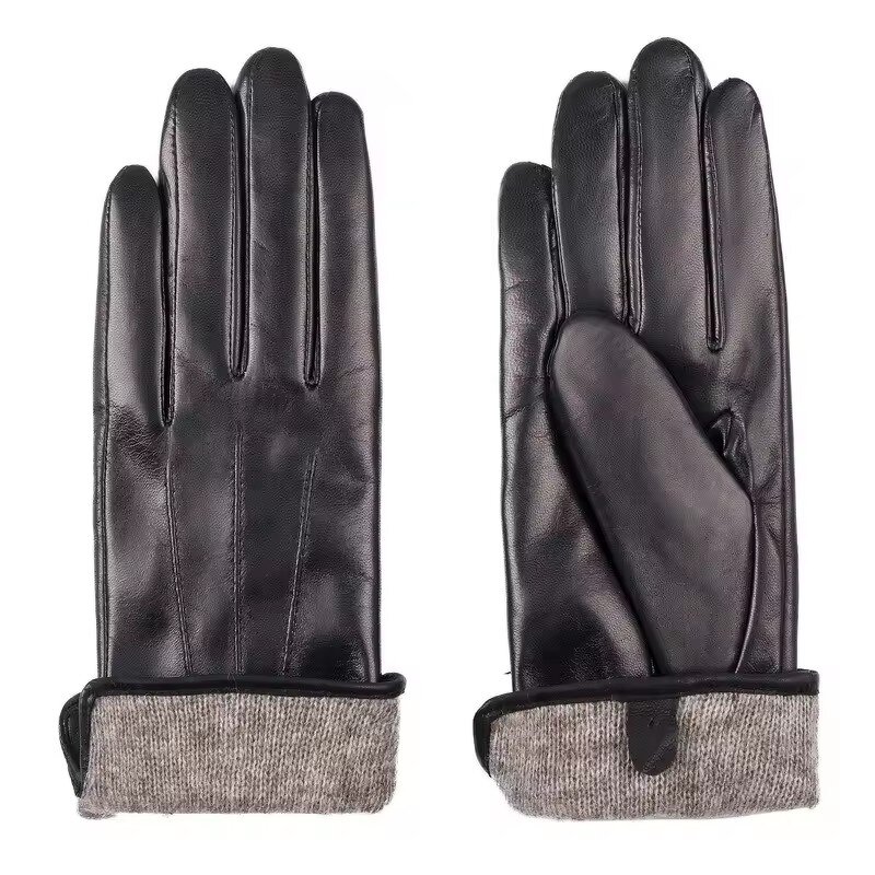 Leather Gloves Manufacturer - Black Women Winter Driving Wool Lining Genuine Lambskin for Ladies