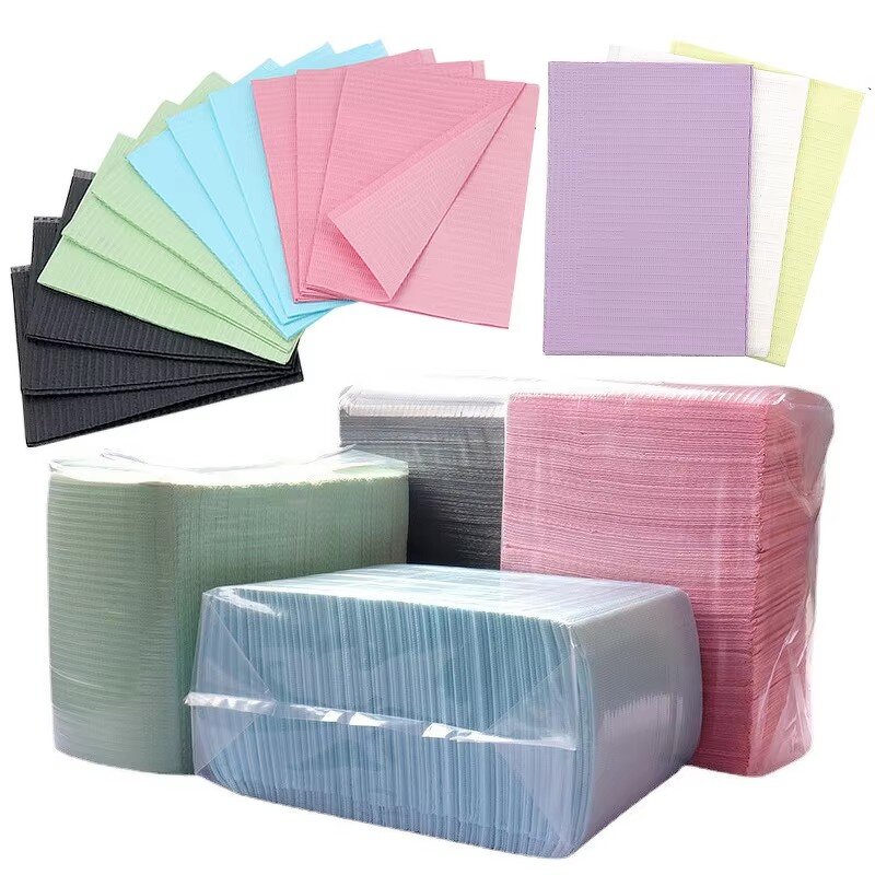 Disposable Dental Bibs Manufacturer - Surgical Consumable 3ply Waterproof Premium Raw Material Medical Napkins Pink