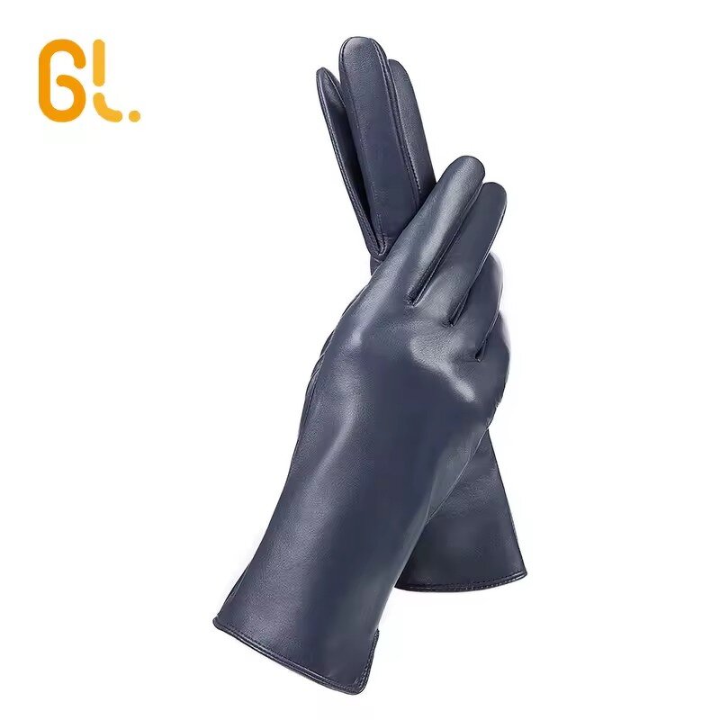 Leather Gloves Manufacturer - Women's Black Winter Ladies Sheepskin Warm Lambskin for Girls