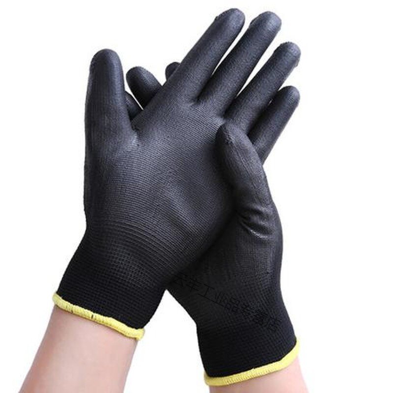 Safety Work Gloves Manufacturer - Light Weight Anti-static Black Nylon Dipped PU Touchscreen Extreme Grip