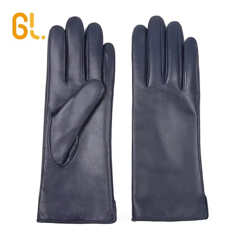 Leather Gloves Manufacturer - Women's Black Winter Ladies Sheepskin Warm Lambskin for Girls