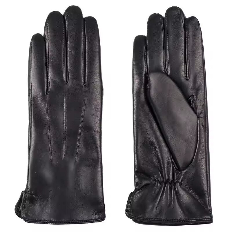 Leather Gloves Manufacturer - Black Women Winter Driving Wool Lining Genuine Lambskin for Ladies