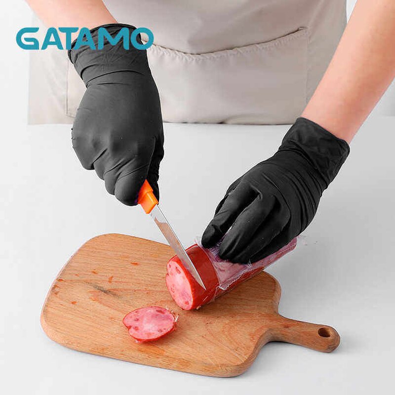 Disposable Nitrile Gloves Manufacturer - Food Grade Bulk 4 5mil 6mil 7mil for Household Food Powder Free Black