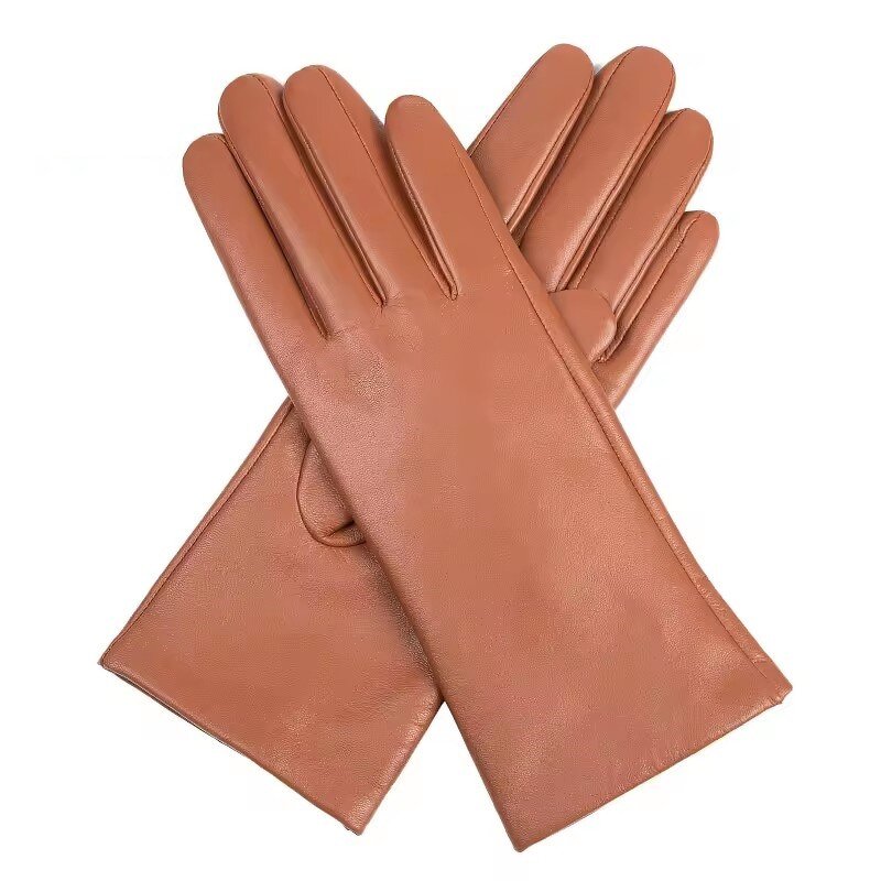 Leather Gloves Manufacturer - OEM Ladies Women Wholesale Fashion Genuine Lambskin Sheepskin Driving Wool Lining Winter