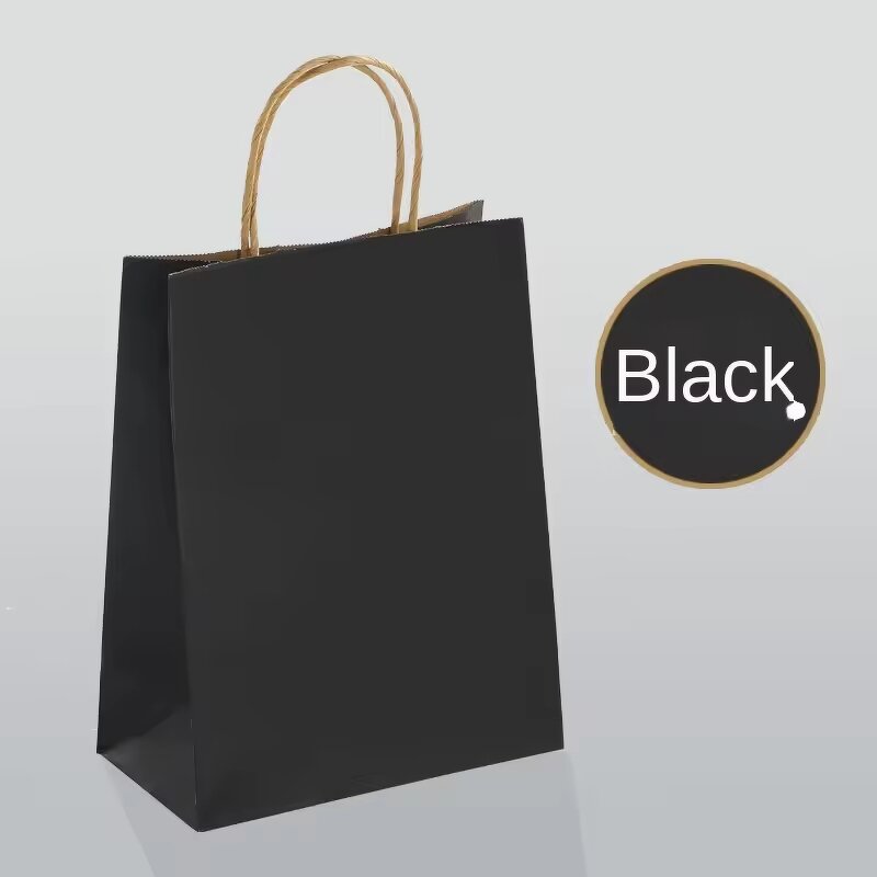 Kraft Paper Bags Manufacturer - Custom Logo Printed with Handles for Gift Packaging in Brown Black White