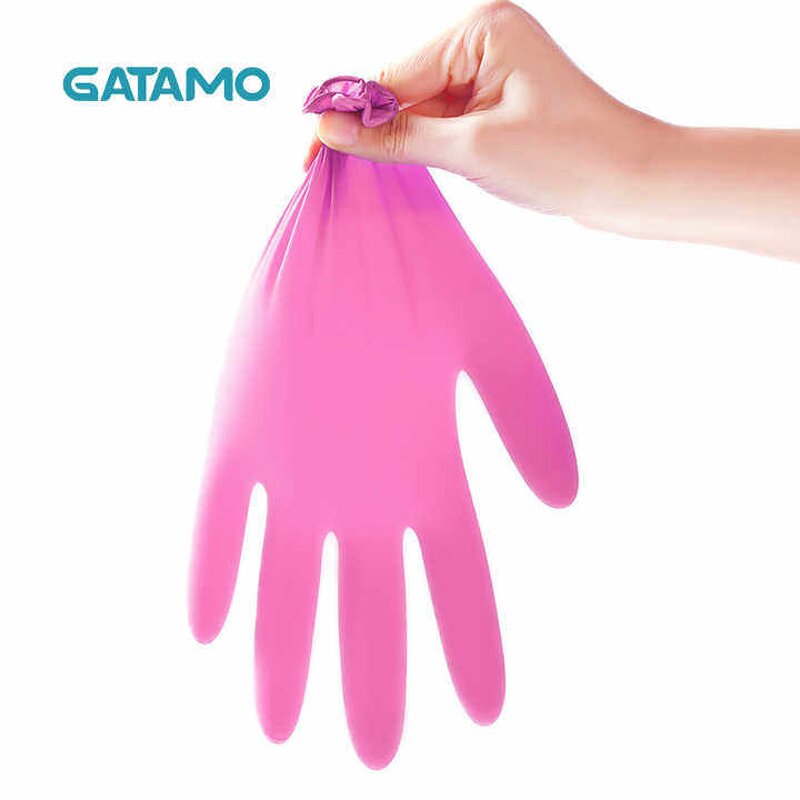 Disposable Gloves Manufacturer - Pink Vinyl Powder Free Food Grade Vinyl Nitrile Blend