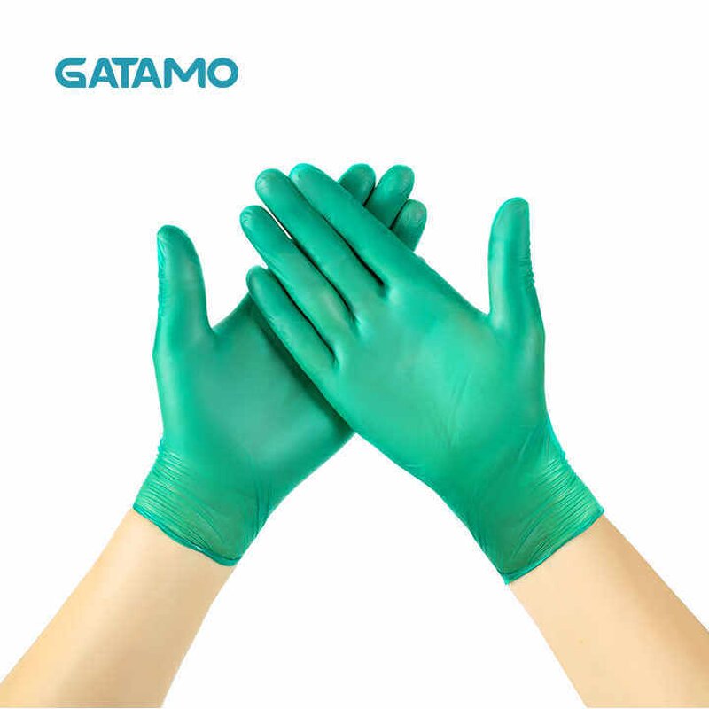Disposable Nitrile Gloves Manufacturer - Synthetic Food Grade Green Protective Powder Free Box