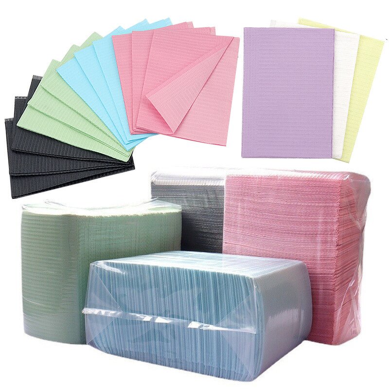 Disposable Dental Bibs Manufacturer - Surgical Consumable 3ply Waterproof Premium Raw Material Medical Napkins Pink