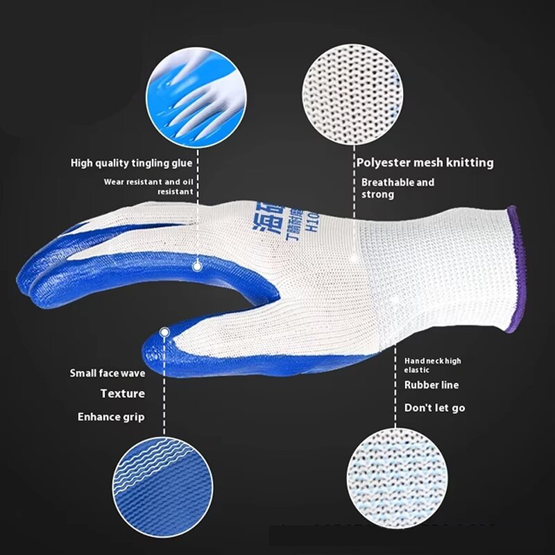 Safety Protective Hand Gloves Manufacturer - Custom Heavy Duty Men Workers Labor Nitrile Coating Work