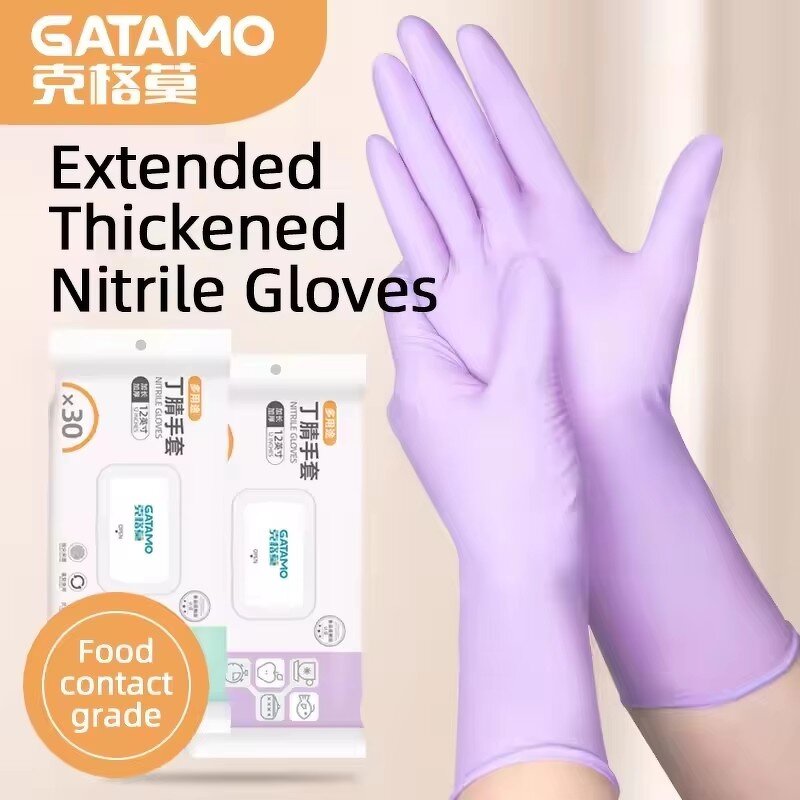 Disposable Nitrile Gloves Manufacturer - 12 Inch Food Grade Waterproof Oil Resistant for Kitchen Cooking Dishwashing