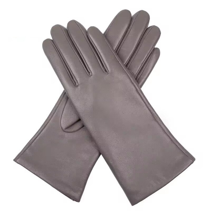 Leather Gloves Manufacturer - OEM Ladies Women Wholesale Fashion Genuine Lambskin Sheepskin Driving Wool Lining Winter