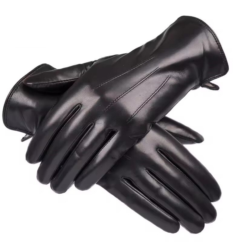 Leather Gloves Manufacturer - Black Women Winter Driving Wool Lining Genuine Lambskin for Ladies