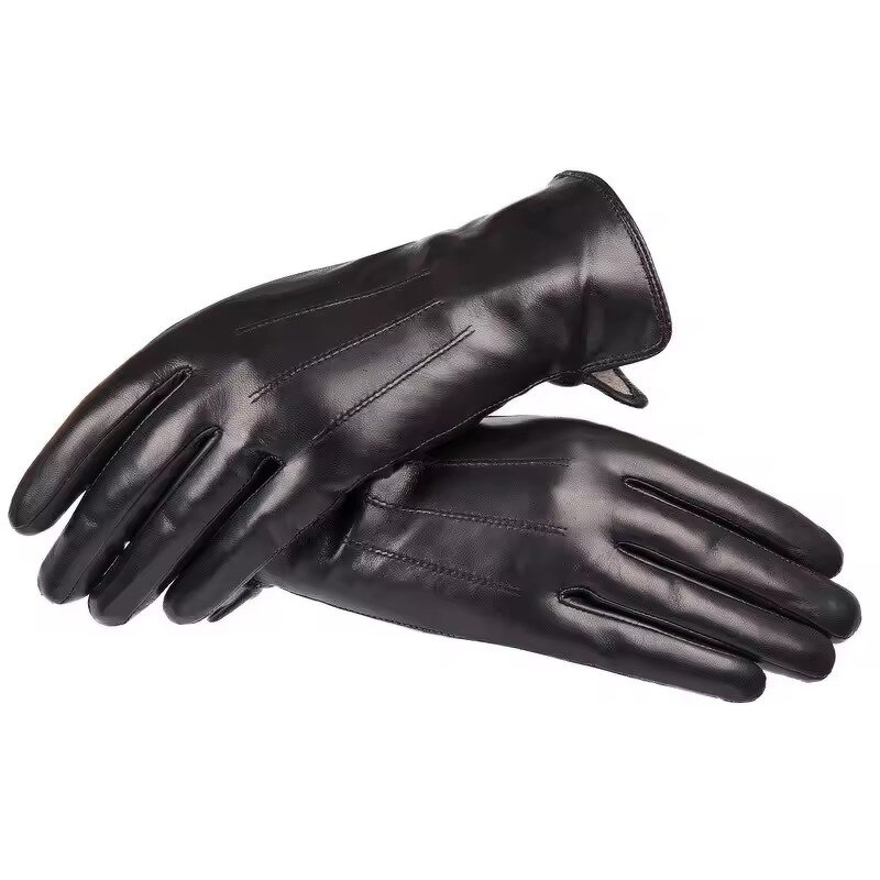 Leather Gloves Manufacturer - Black Women Winter Driving Wool Lining Genuine Lambskin for Ladies