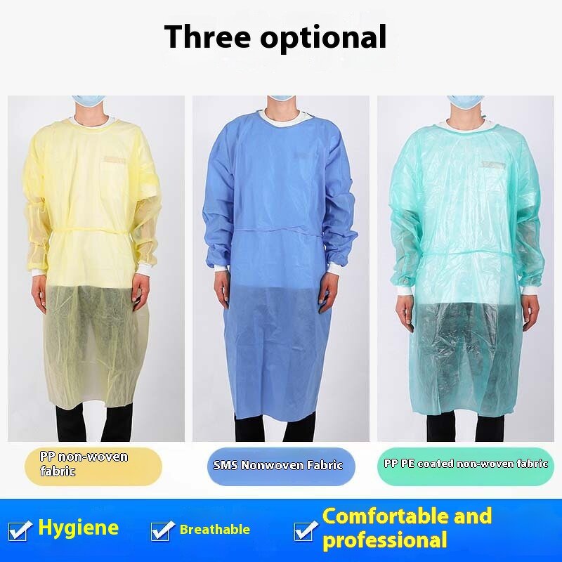 Disposable Surgical Isolation Gown Manufacturer - Blue PP/PE SMS Non-woven for Hospital Equipment