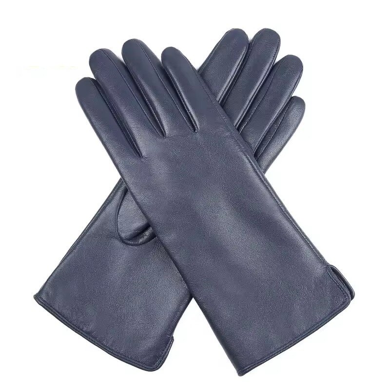 Leather Gloves Manufacturer - OEM Ladies Women Wholesale Fashion Genuine Lambskin Sheepskin Driving Wool Lining Winter