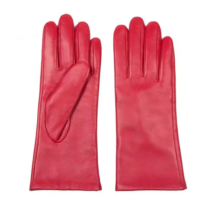 Leather Gloves Manufacturer - OEM Ladies Women Wholesale Fashion Genuine Lambskin Sheepskin Driving Wool Lining Winter