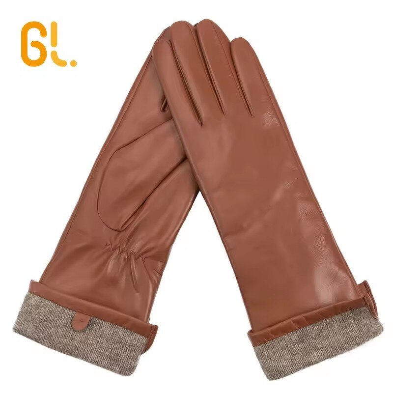Leather Gloves Manufacturer - Rabbitfur Lining Bike Driving Black Fashion Suede