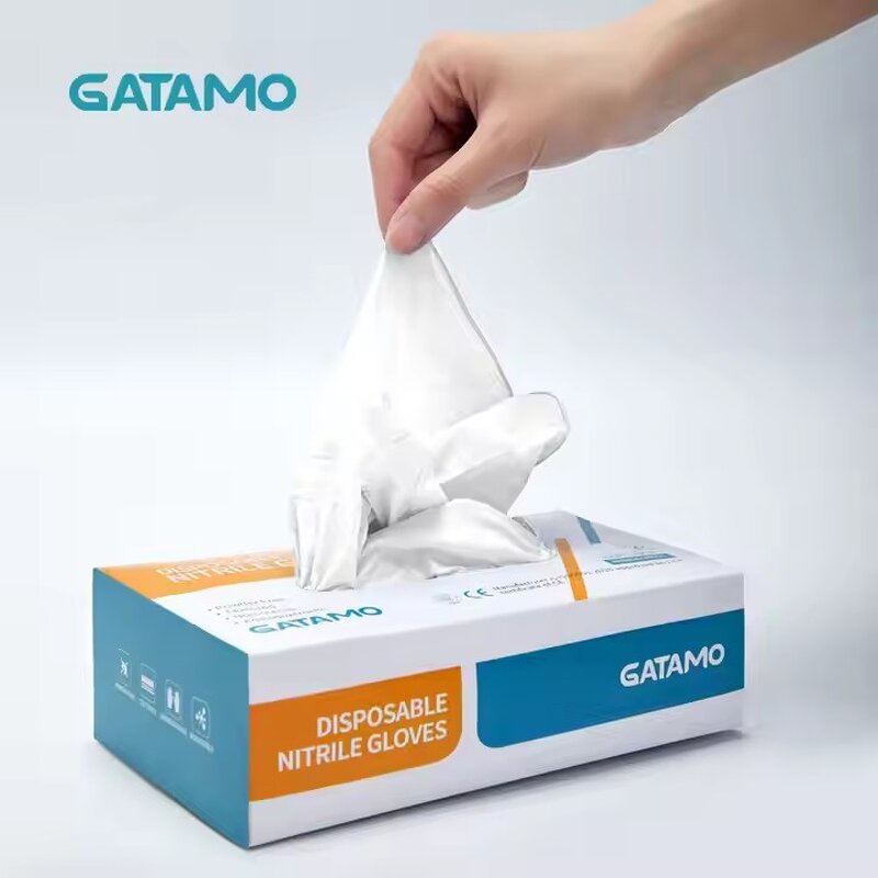 Disposable Nitrile Gloves Manufacturer - White Industrial Desechables Guantes De Trabajo Powder Free Blend