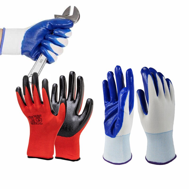 Safety Work Gloves Manufacturer - Nitrile Polyester Shell Coated for Garden Construction Industrial