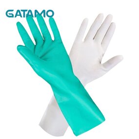 Disposable Gloves Manufacturer - Chemical Resistant for Household Kitchen Cleaning Dish Washing Long Green Rubber Latex Nitrile