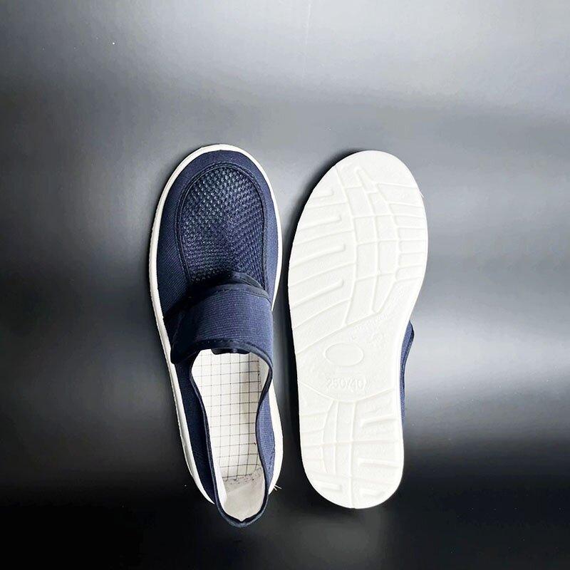 ESD Safety Shoes Manufacturer - Industrial Grade Anti-Static Canvas Upper Grounding Non-Slip White/Black