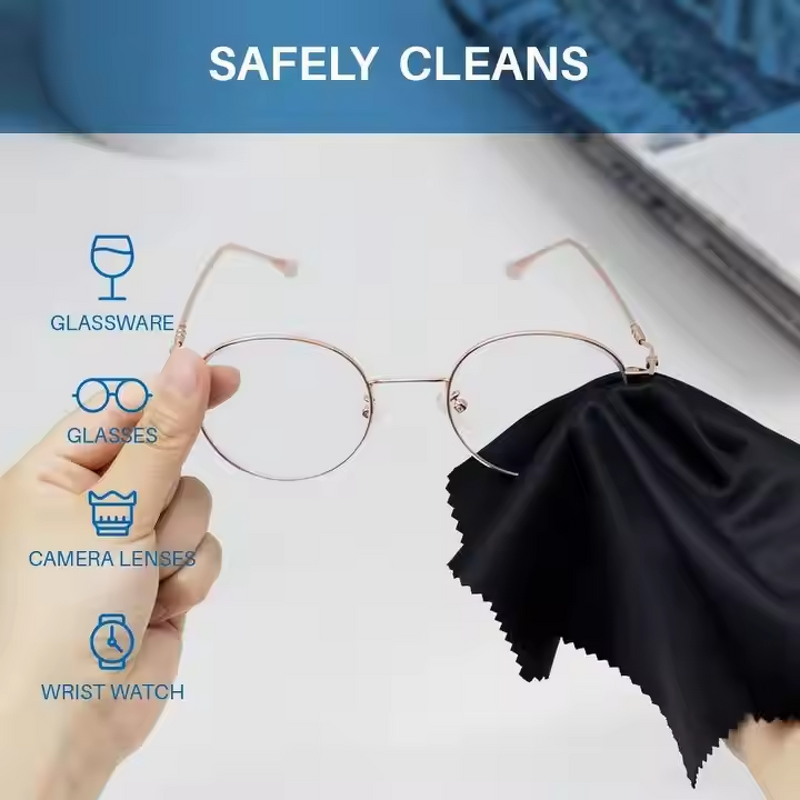 Lens Cleaner Wipes Manufacturer - High Quality Microfiber Square for Glasses Phone Screen Kitchen Use