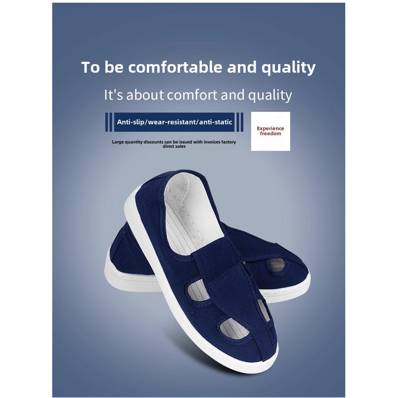 ESD Safety Shoes Manufacturer - Industrial Grade Anti-Static Canvas Upper Grounding Non-Slip White/Black