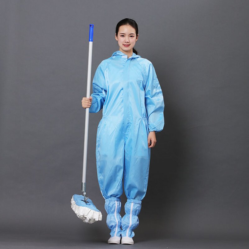 ESD Wiper Mop Manufacturer - New Promotion Baichen Eco-Friendly Blue & White 17x60cm Microfiber Stainless Steel Anti-Static