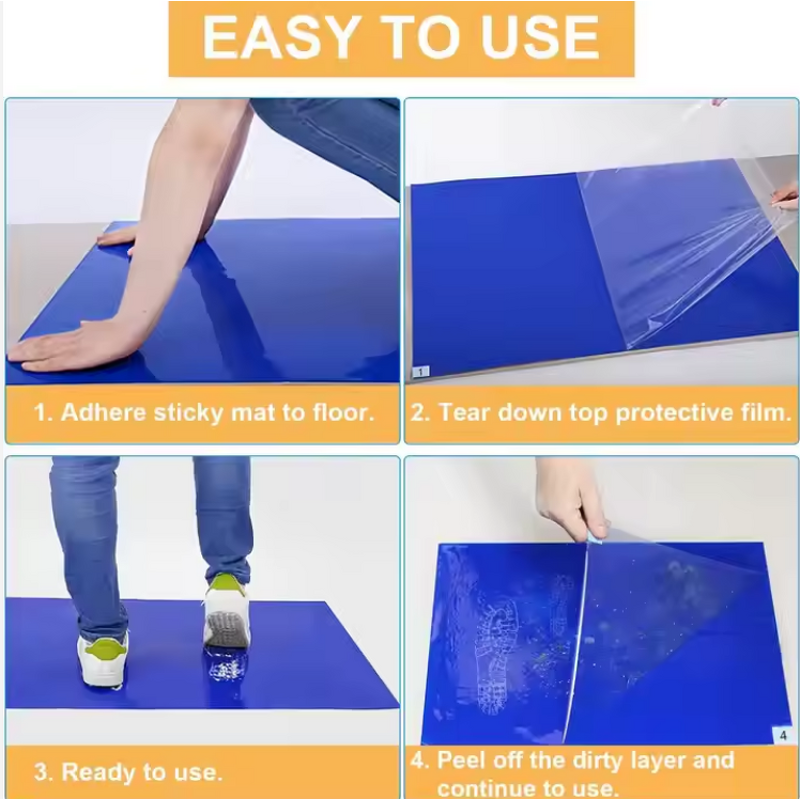 ESD Sticky Mat Manufacturer - Cleanroom Blue/White 30 Sheets Adhesive Matting Dirt Removal Safety Product