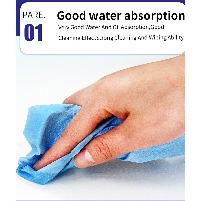 Industrial Cleaning Paper Roll Manufacturer - Blue Absorbent Nonwoven for Workshop Cleanroom Heavy-Duty Oil Removal Automotive