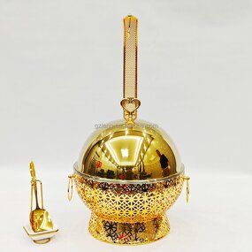 Gold Chafing Dish Manufacturer - Banquet Luxury with Hanging Lid Stainless Steel Food Warmers Buffet Set for Catering Alcohol Heating